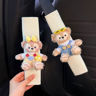 All Seasons, Couple's Seatbelt Pair, Seat belt shoulder pad - all-season-whiteyellow-overalls-rose-yellow-glasses-duffy
