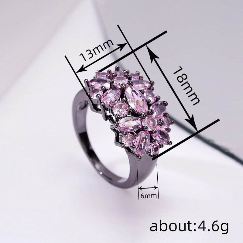 8g Weight Zircon Inlay Material Rings Classification 1 Piece Quantity Holiday, Daily Occasion Copper Material Flower Pattern All Seasons Season Women's Gender Sweet, Cool Style Style Wholesale Jewelry Sweet Cool Style Flower Copper Zircon Rings 无