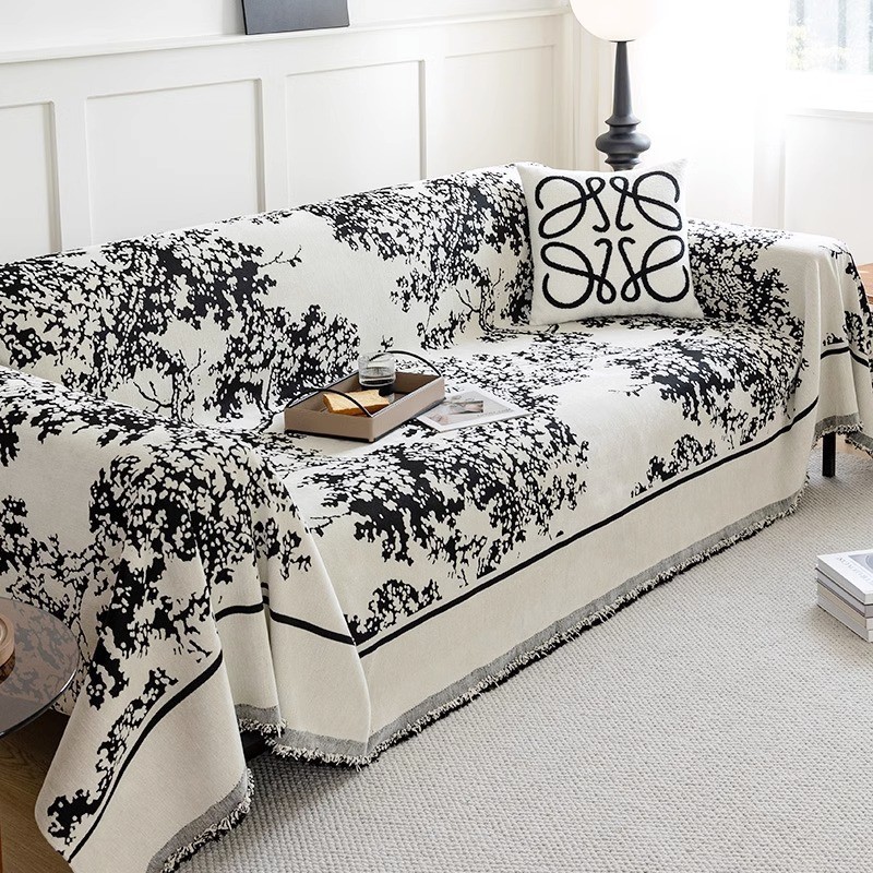 New Plant Tree Sofa Towel Sofa Cover Cloth Sofa Cover Towel Anti-Cat Scratch High-End Sofa Cloth Sofa Cover Blanket