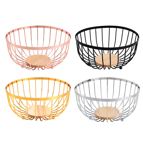 Nordic ins style fruit basket wrought iron fruit plate living room home coffee table snack tray storage basket light luxury style storage basket