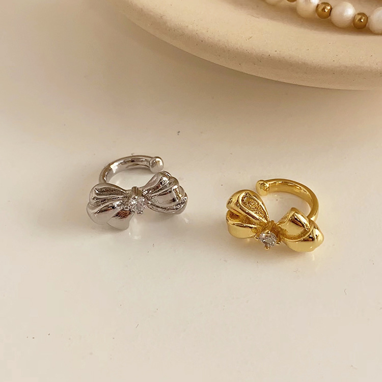 蝴蝶結耳骨夾簡約小眾設計感甜美無耳洞耳夾氣質耳環新款潮流耳飾