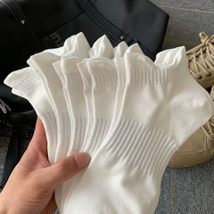 Ear-lifting socks men's solid color short socks low-cut anti-odor sweat-absorbent spring and summer black sports men's socks ins trendy boat socks