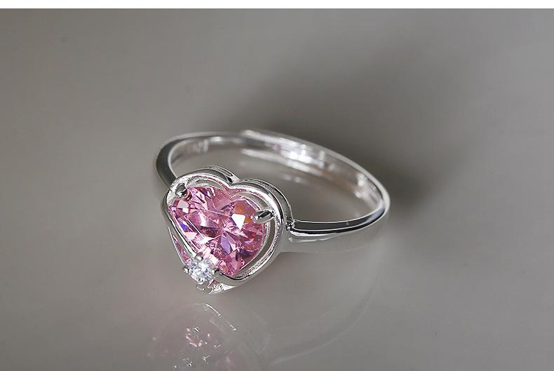 Elegant Sweet Heart Shape Copper Plating Inlay Zircon Open Rings display picture 3