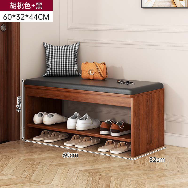 Taburete de cambio de zapatos en la puerta del armario de zapatos doméstico, asiento de asiento integrado, cojín de paquete blando, estante de zapatos, sala de estar, puerta de entrada para usar taburetes de zapatos