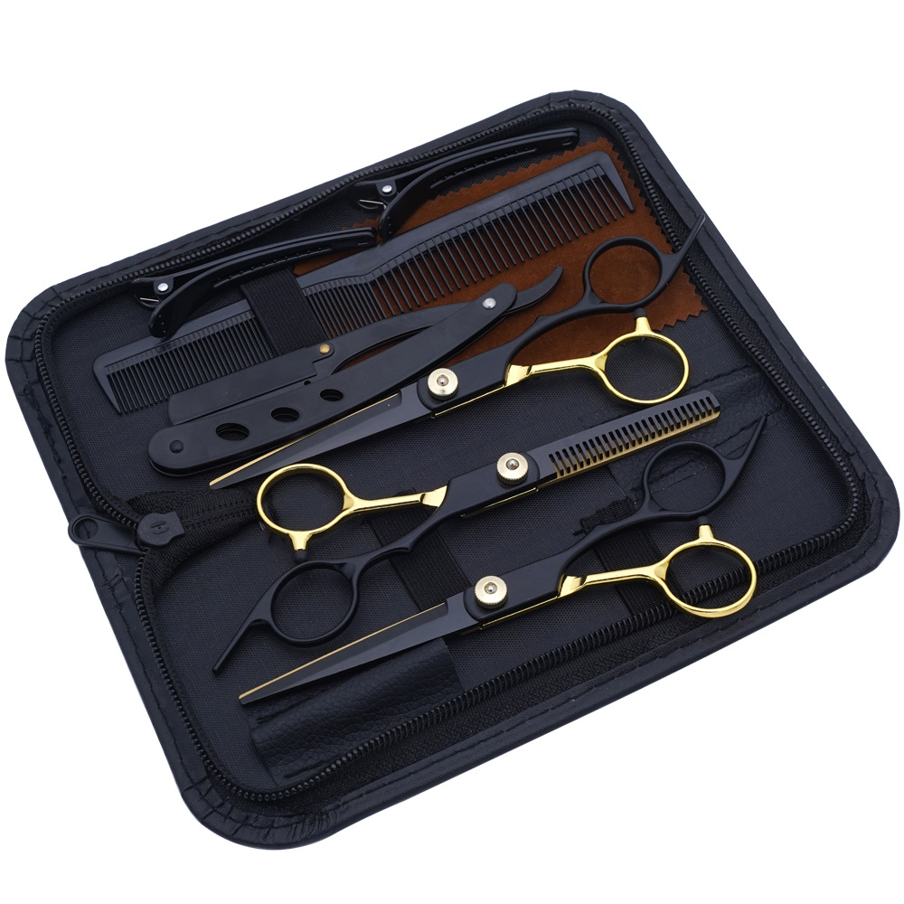 Juego de Tijeras de Peluquería Profesional de Acero Inoxidable Multifuncional para Peluquería