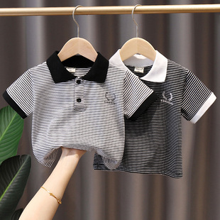 1094# Official Picture children's clothing Boys' short-sleeved T-shirt summer 2022 children's striped T-shirt baby Summer Children's polo
