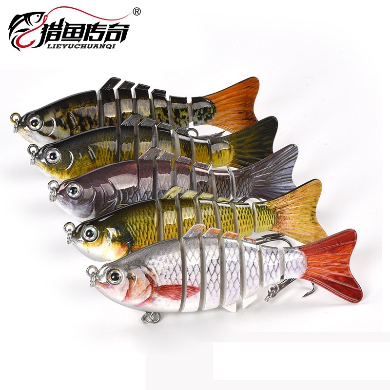 Fabricante 7-Sección 10cm multi-Sección cebo de plástico cebo duro falso cebo simulación biónica de agua dulce Luya cebo