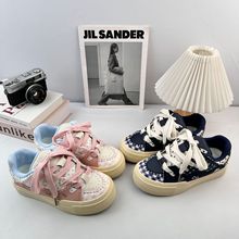 远波小众设计百搭休闲高颜值小白鞋2025秋新款帆布鞋运动板鞋代发