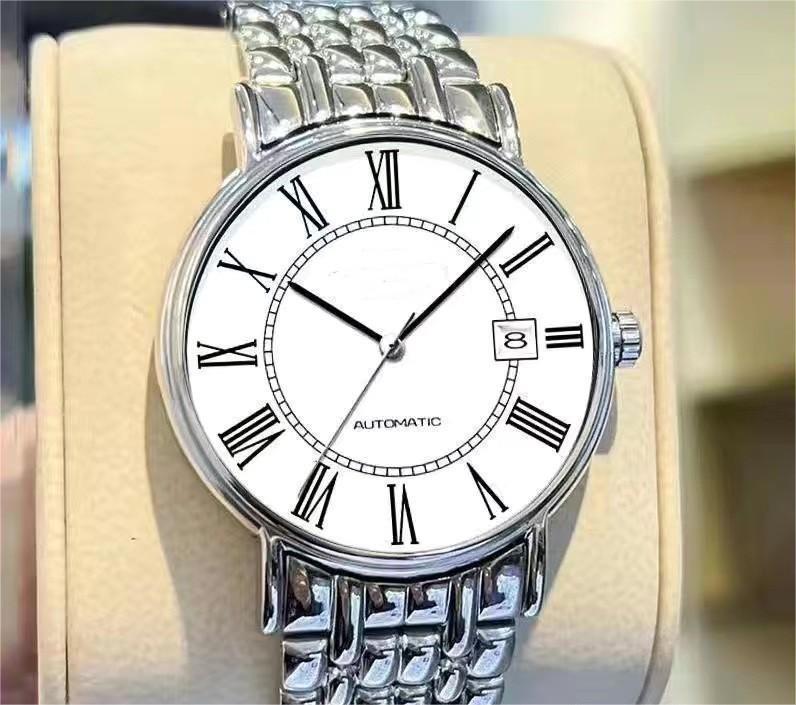 Men's Automatic Mechanical Watch With Steel Bracelet And Calendar_voghion.com