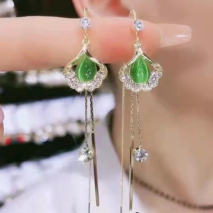 Earrings, stone inlay from pearl, high-quality style, silver 925 sample, 2022 collection