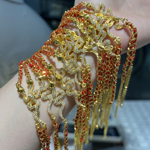 18K Gold Red Rope Bracelet Au750 Colored Gold Non-Moldable Snake Koi Bracelet Accessible Luxury Simple Hand Jewelry Water Shell Gold