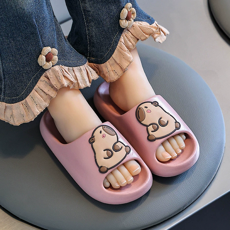 Капибара Летние детские тапочки в помещении толстые и нескользящие в ванной комнате