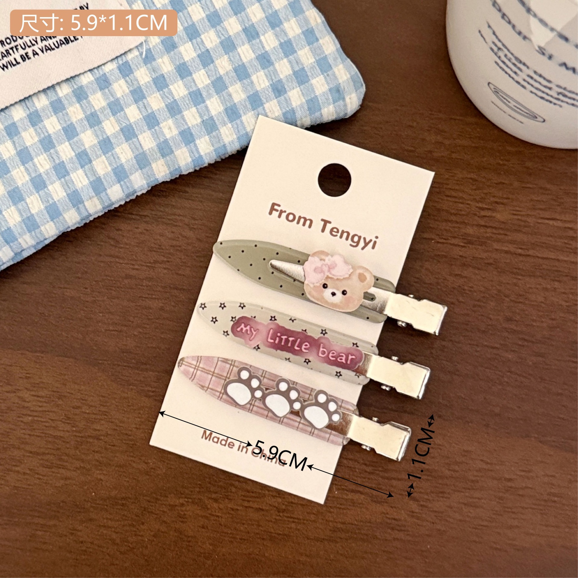 Pinza de Cabello de Acrílico para Maquillaje y Flequillo