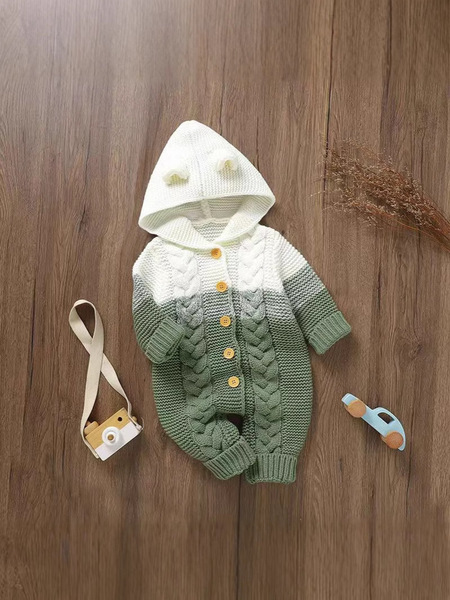 Children's demi-season woolen cute warm bodysuit for new born for…