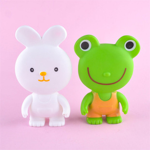 Factory direct PVC eco-friendly vinyl cartoon doll children's toys desktop ornaments sound frog and bear