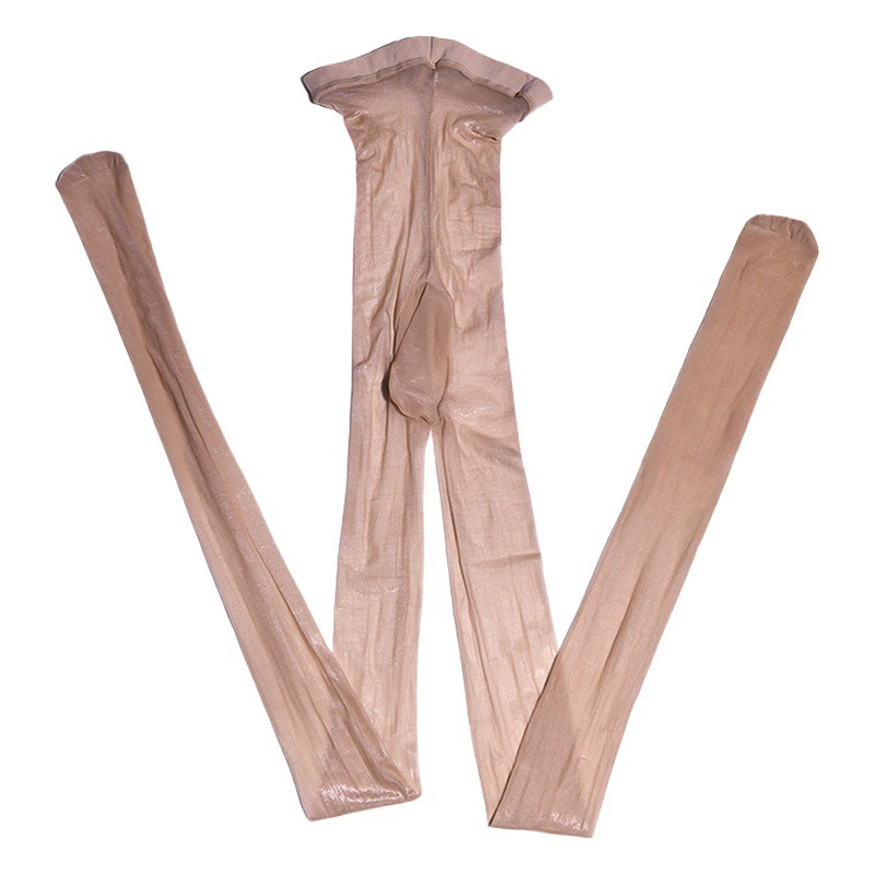 Medias de entrepierna de primera línea para hombres brillantes ultra-Delgado 0,01 cintura alta Aurora calcetines JJ set sexy piernas sedosas sexy pantimedias