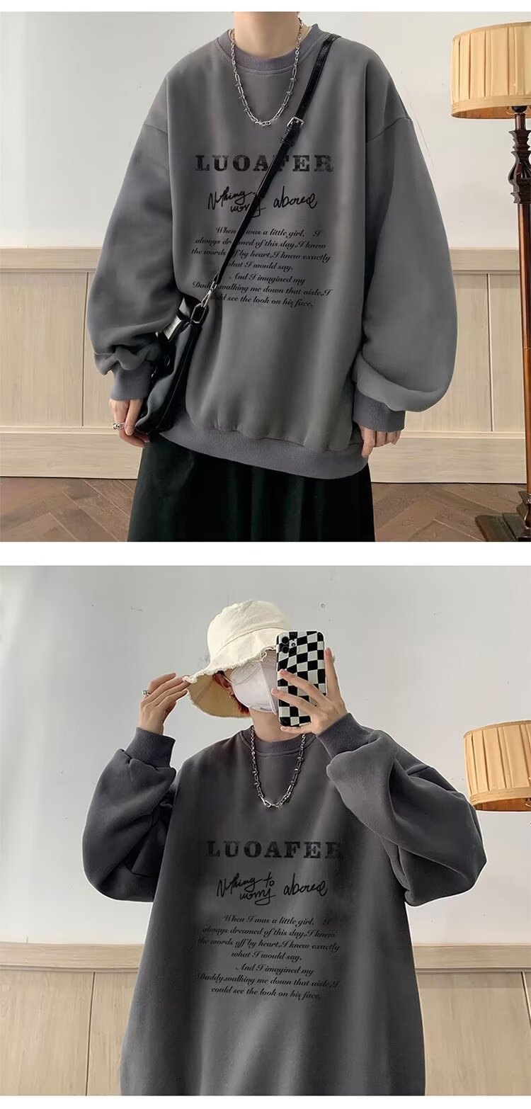 boy Printed Winter Sweatshirt 2024 Spring Autumn Korean New Loose Top Hong Kong Style Trendy Men's Jacket_viptrois.com