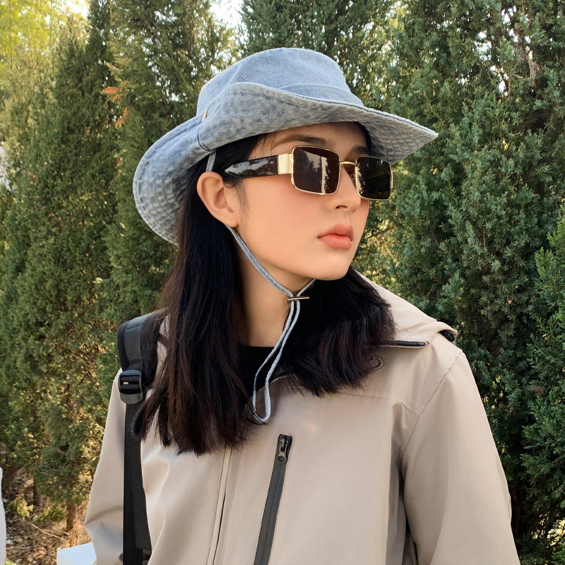 Jeans pescador sombrero mujer 2024 nueva primavera y otoño plegable al aire libre camping sombrero de montaña sombrero de verano