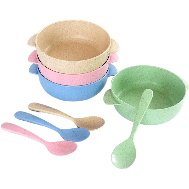 Nuevo tazón de paja de trigo tazón de vajilla para niños tazón de arroz aislado horno de microondas disponible tazón pequeño