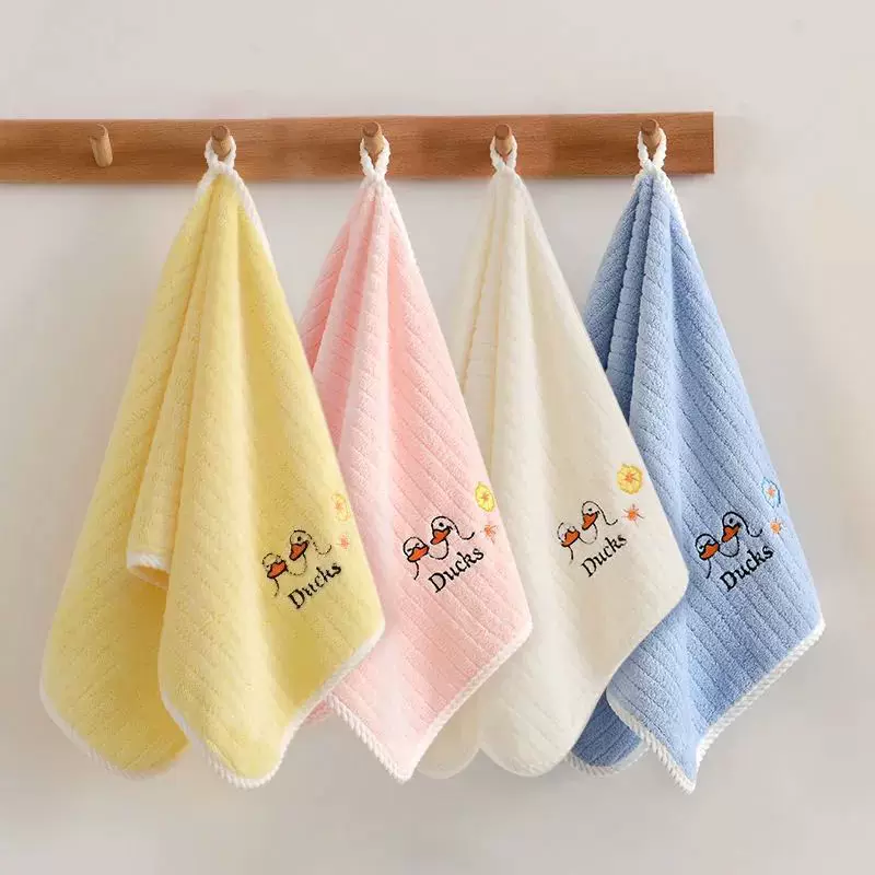 Children's cotton soft rectangular small towel for face washing for home use for kindergarten for men and women, water absorbent