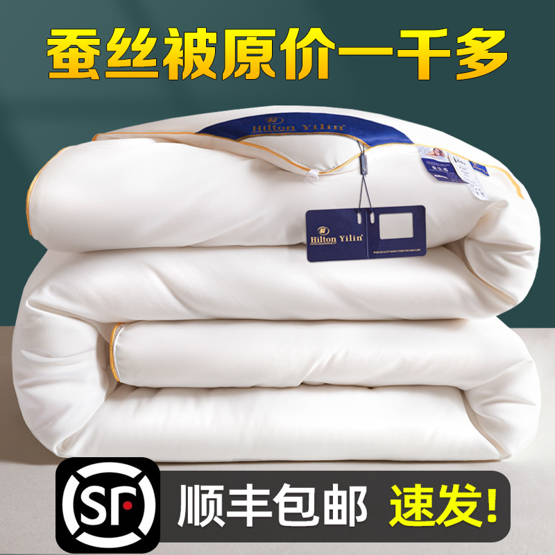 Export A+ Quilt, High-End Mulberry Silk Spring and Autumn Quilt, Genuine Cotton Summer Cooling Quilt Core, Double Quilt, Thickened Winter Quilt