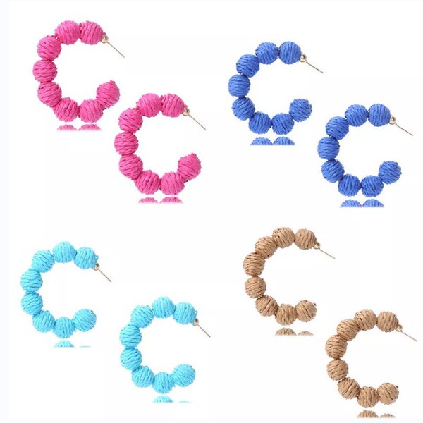 Cute fashionable retro purple blue earrings