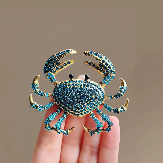 Exaggerated strass krab broche voor dames dierenspeld van legering_voghion.com