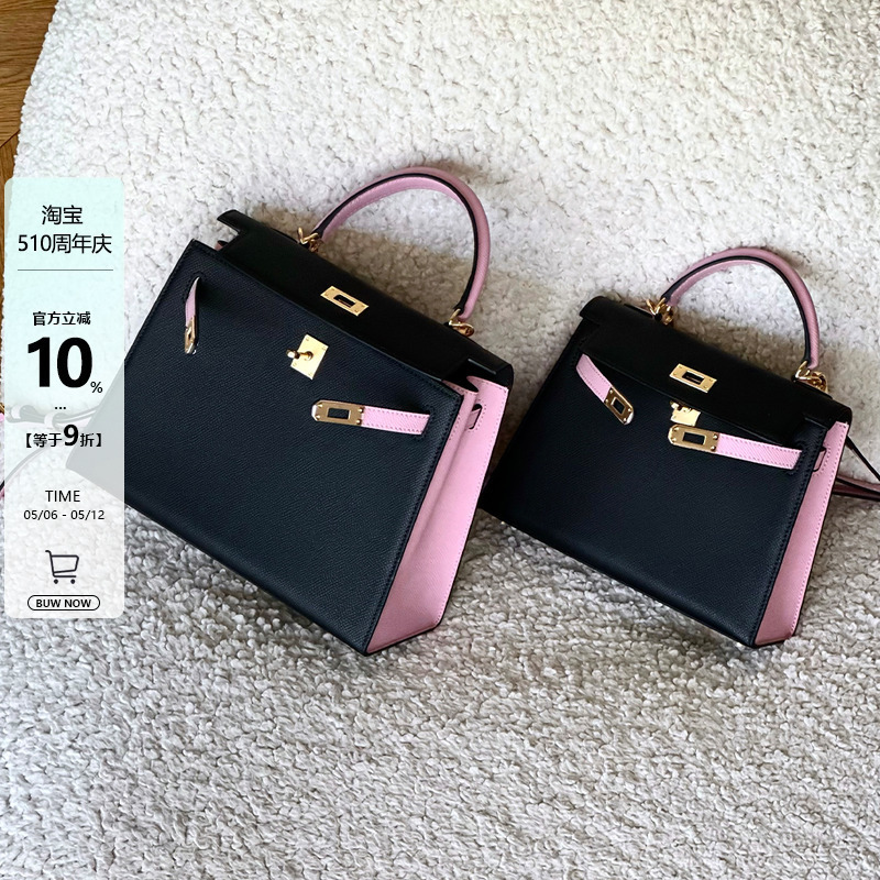 Leather Color Matching Second Generation Kelly Bag Women's High-end Handbag 2025 New All-match Shoulder Crossbody Bag for Women
