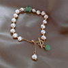 Bracelet from pearl, protective amulet, brand buckle, simple and elegant design
