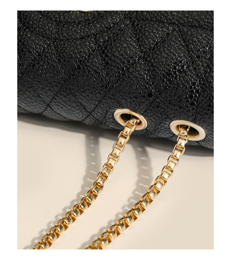 Borsa in caviale con diamanti a quadrifoglio per donna Borsa a tracolla singola con tracolla a spalla singola con temperamento di nuova moda estiva 2024_voghion.com