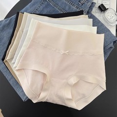 新疆長繊維綿下着女性の 7A グレード綿ハイウエストシームレスガール綿抗菌通気性クロッチ女性のブリーフ