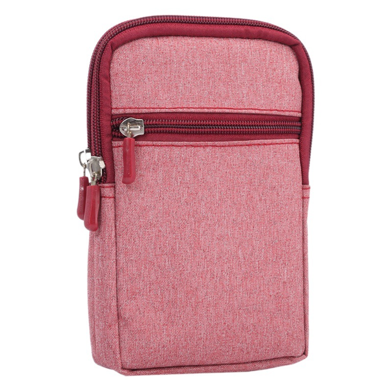 Universal de 7 pulgadas impermeable bolsa de lona con cremallera caja del teléfono móvil para Apple Samsung Huawei teléfono móvil multi-función de la cintura colgando bolsa