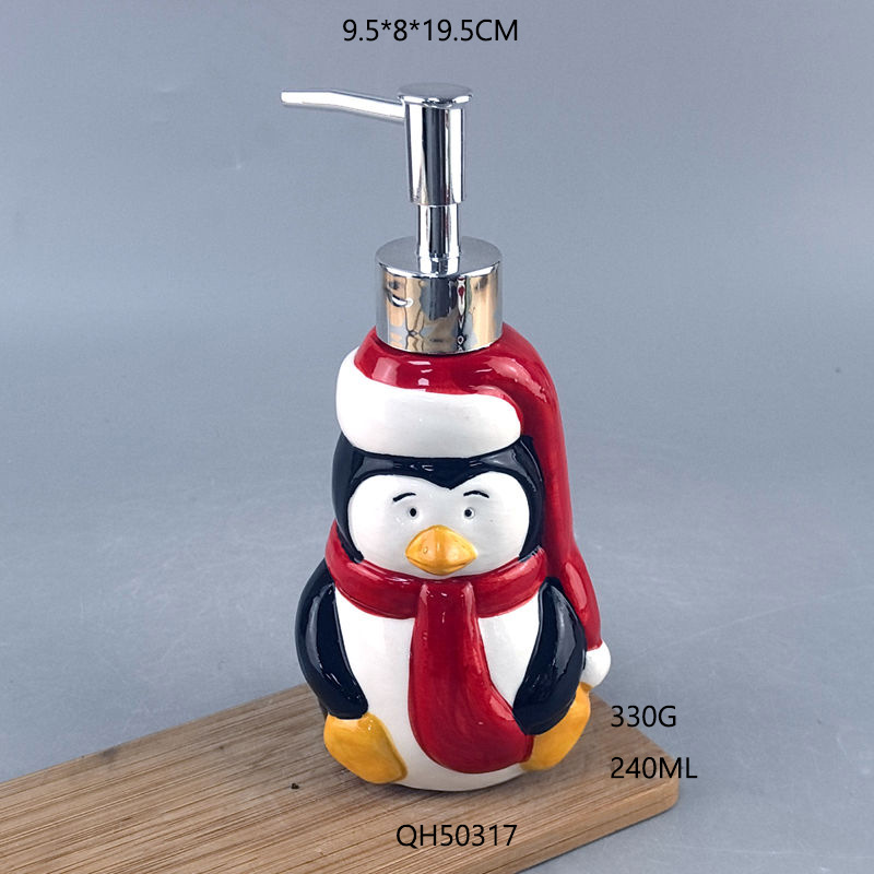 Botella de desinfectante de manos 3D hombre de pan de jengibre de cerámica para el baño en casa champú de alto valor gel de ducha prensa