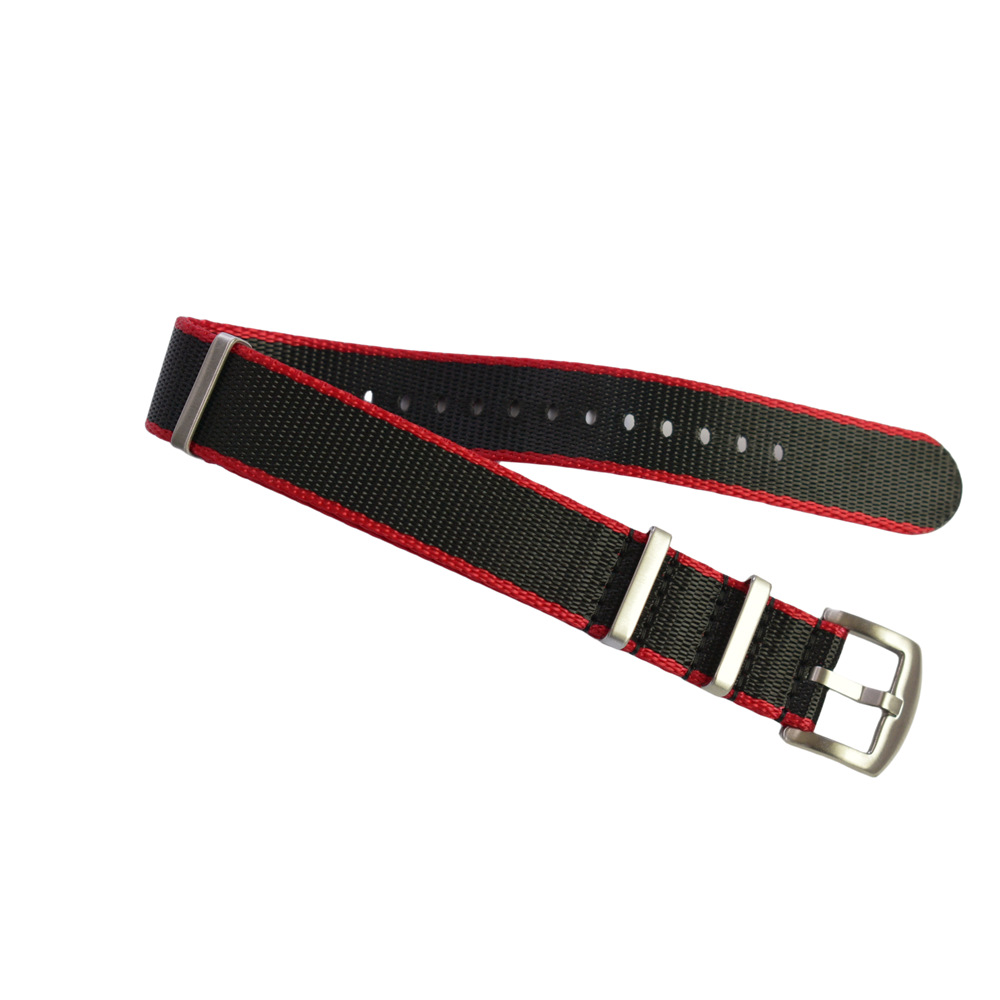 Correa de reloj de nailon NATO al por mayor en stock, correa de reloj de nailon tejida de 20/22 mm compatible con relojes.
