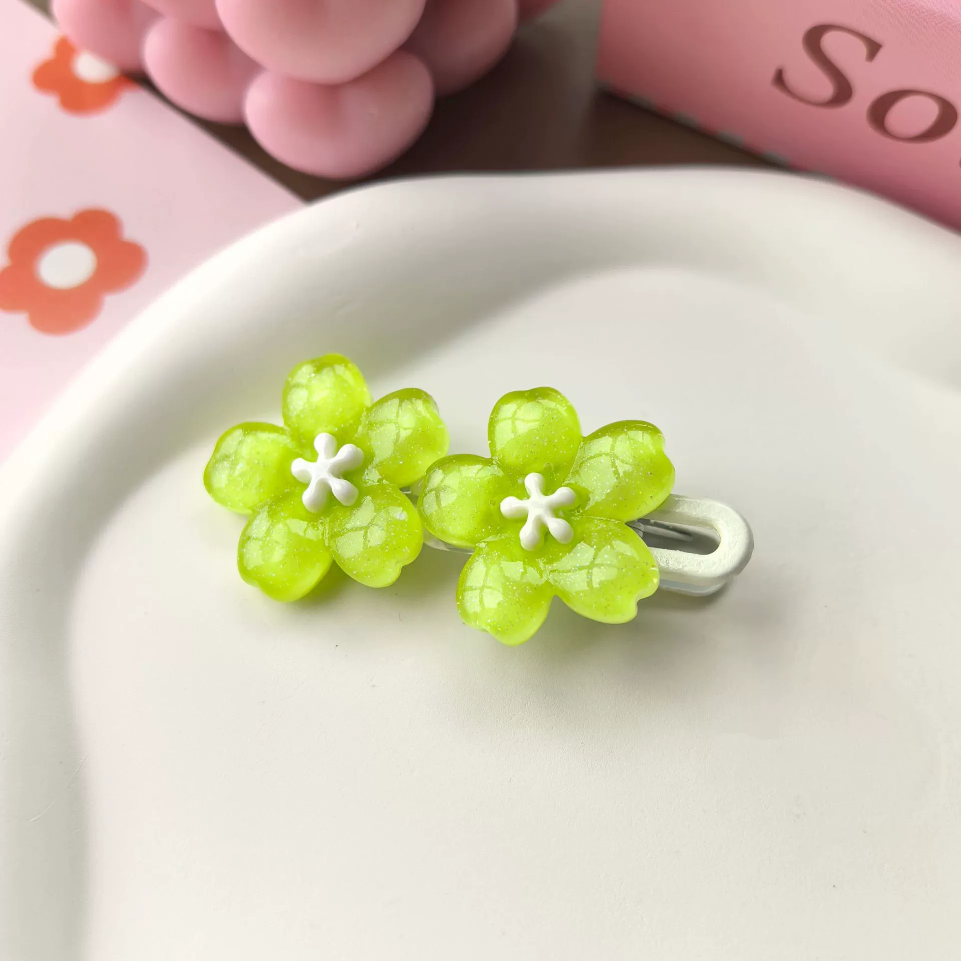 Заклепки для волос волн, набор заколок с акрилом в стиле сакуры и цветами, разнообразные цвета