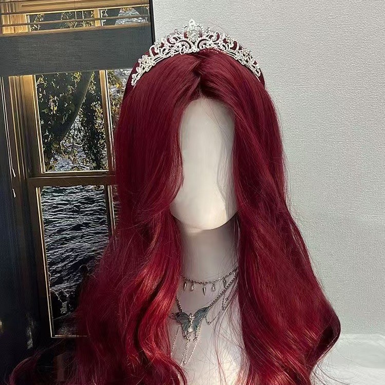 Rojo largo rizado gancho de mano frente encaje rojo marino blanco sensación de atmósfera Navidad Anchor Rojo universal A03