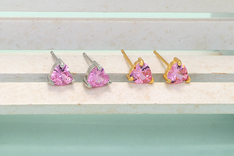 Zircon Inlay Material Earrings Classification Geometric Plating Metal Zircon Copper Earrings