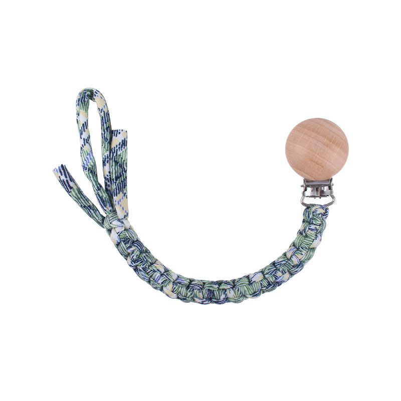 Suministros para bebés Clip de pezón de haya DIY bebé creativo tejido a mano color mezclado pezón cuerda cadena anti-caída