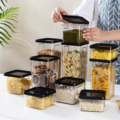 Transparent square jar snacks and grains plastic sealed jar can be stacked with dried fruit kitchen storage jar storage box