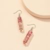 Resin, fashionable earrings, red crystal earings, 1 pair, simple and elegant design, roses