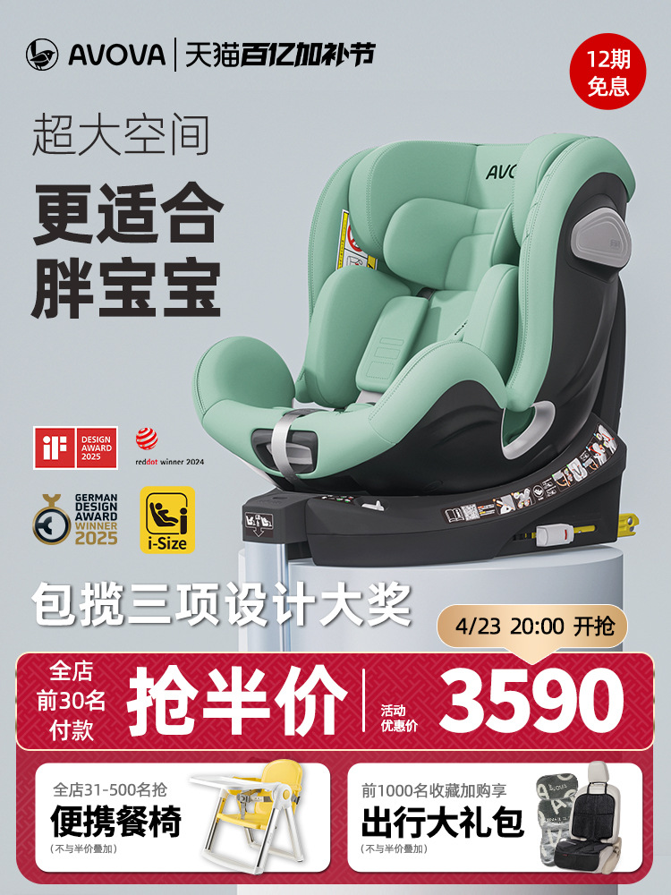 Suitable for Avova German Kids Safety Seat Car Baby Baby 0-7 Years Old 360 Rotation Small Cyclone I