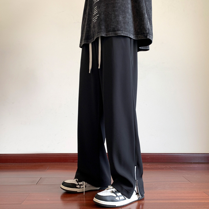 American-style straight-leg casual trousers for men, autumn and winter style, black cargo trousers, men's sports trousers, spring 2024.