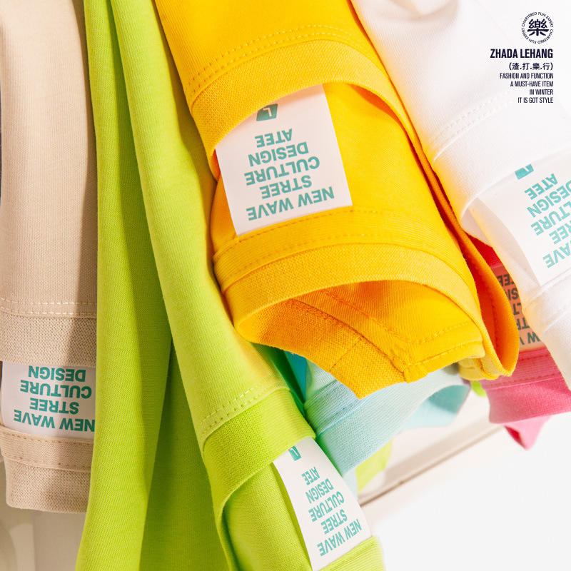 Strict selection 40s double yarn 210g short sleeve men's and women's T-shirt shoulder width loose round neck half sleeve plus size T-shirt pattern printing