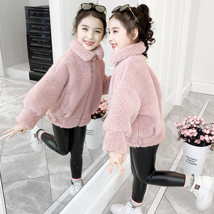 Girls' Eight Seasons Foreign Trade Jacket Coat Winter New Warm Children's Western Style Winter Wear Baby Lamb Fleece Sweater