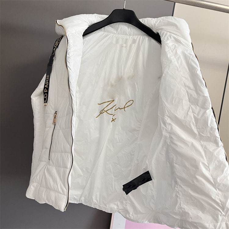 9712女装 冬季气质保暖绗缝字母飘带修身夹棉休闲连帽棉衣棉服|undefined