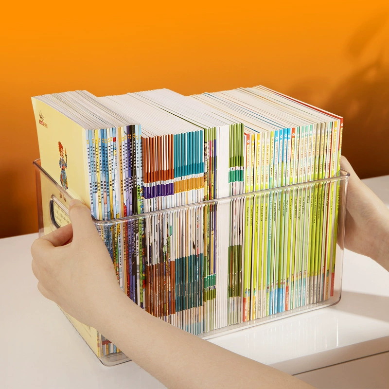 Прозрачная коробка для хранения книг, корзины для хранения книг, прозрачная коробка для хранения 1