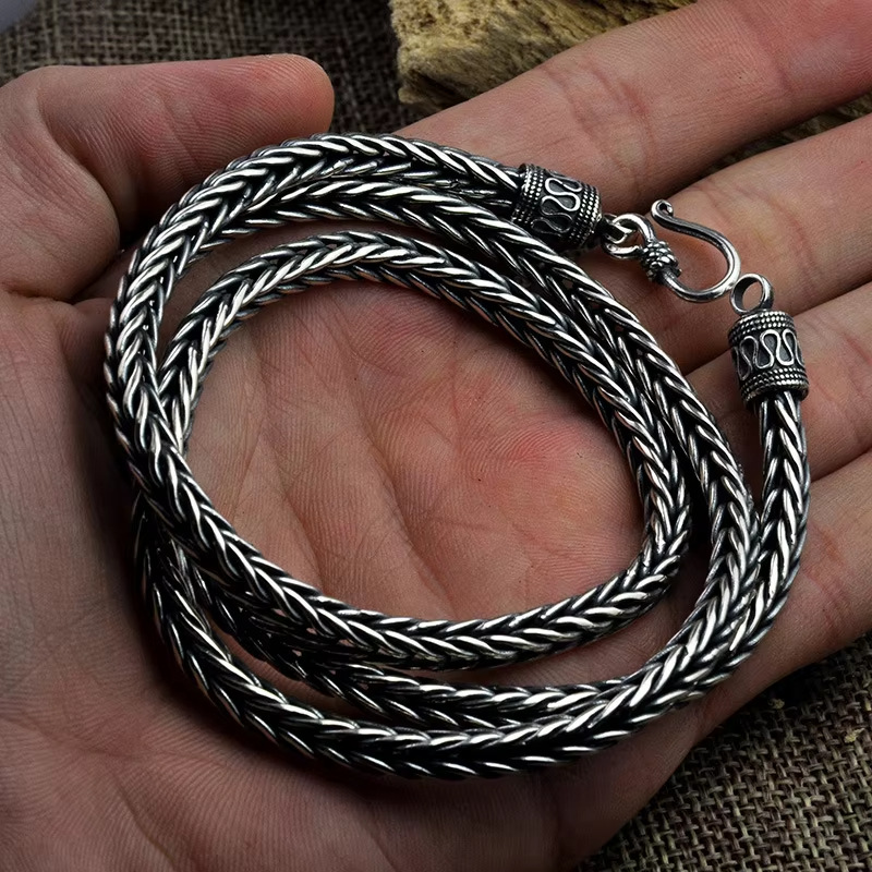 All Seasons Season Retro Simple Style Solid Color Titanium Steel Men's Chain Necklace Necklace Men Chain Necklaces