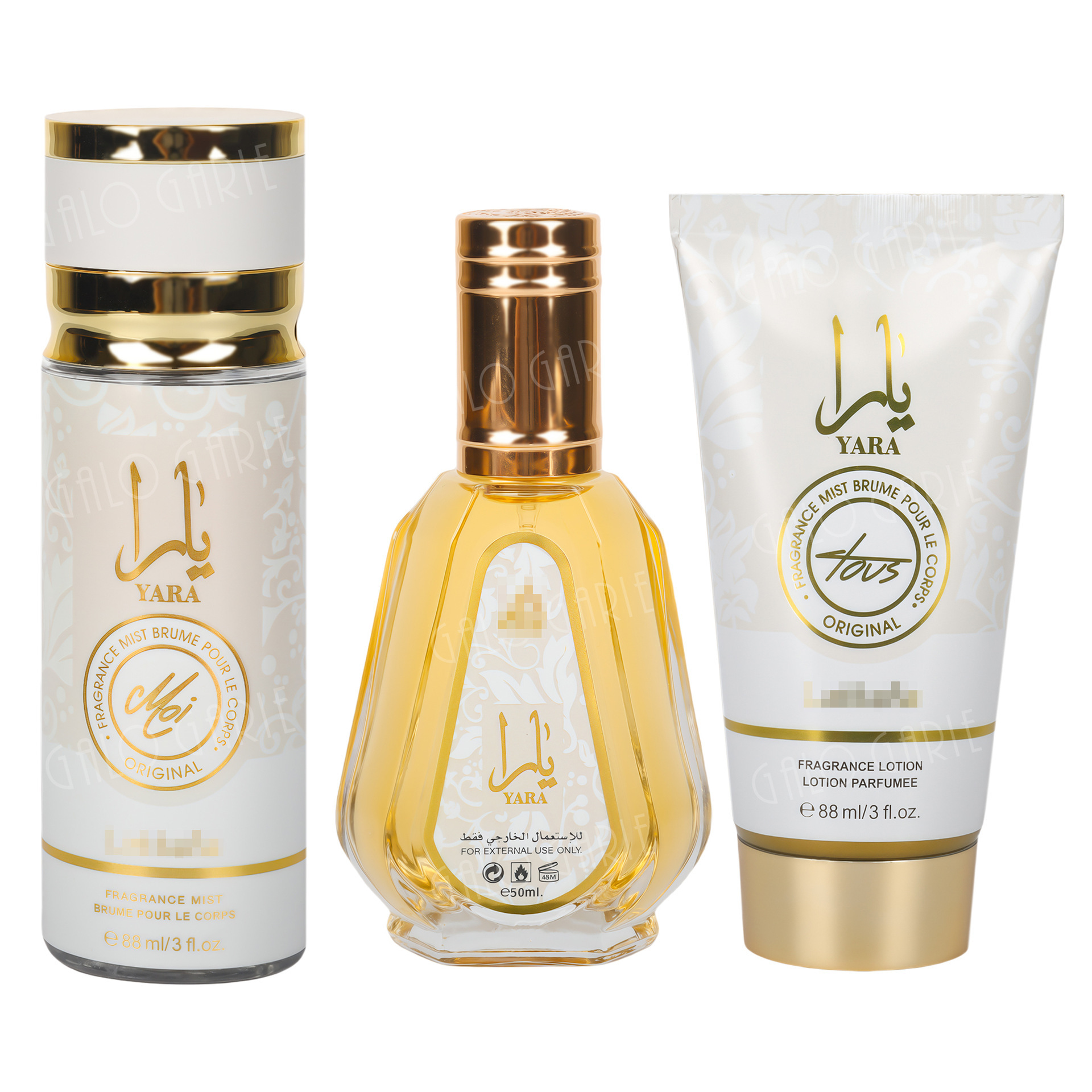 Ventas transfronterizas calientes Yara caja de perfumes Lattafa perfumes de Oriente Medio conjunto de perfumes para mujeres árabes