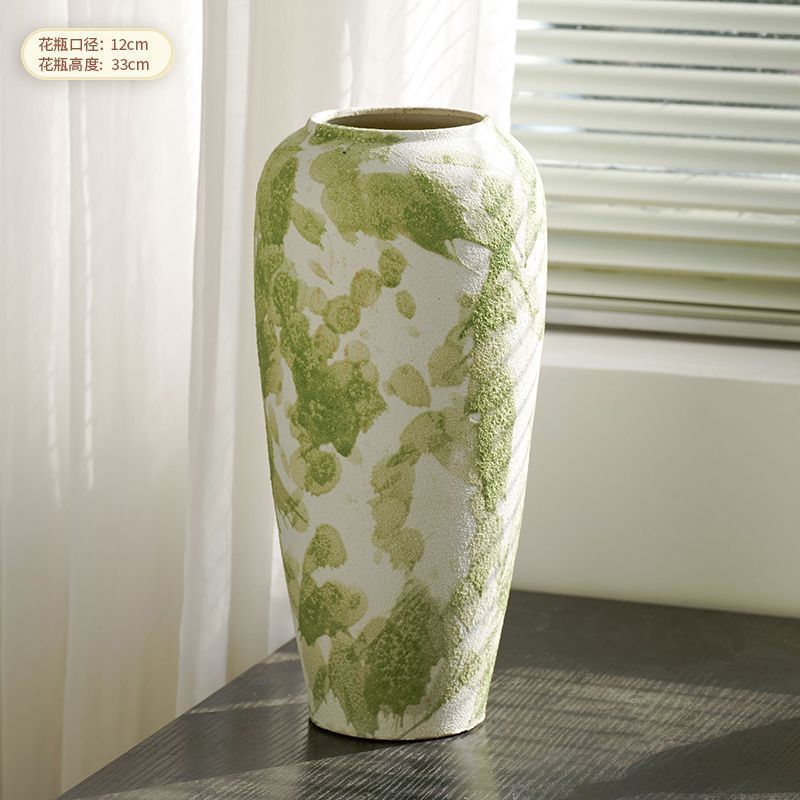 中国のレトロなセラミック花瓶の装飾品リビングルームの玄関床置き花瓶高価値フラワーアレンジメント水栽培装飾陶器のポット|undefined