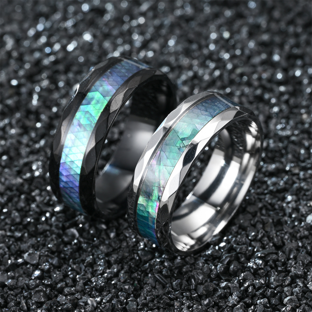 Unisex Gender Plating Design Fashion Rhombus Stainless Steel Plating Rings 1 Piece
